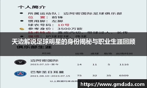 天边解说足球明星的身份揭秘与职业生涯回顾